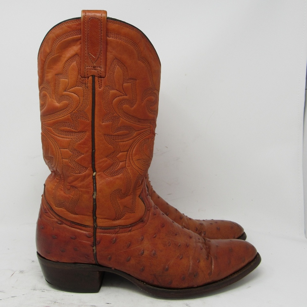🇲🇽 Herencia ostrich cowboy boots size 9EE